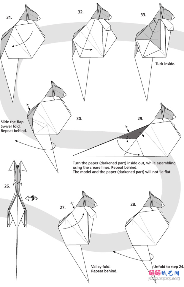 FabianaSanapanya手工折纸黑白猫的折法图片步骤4-www.saybb.net