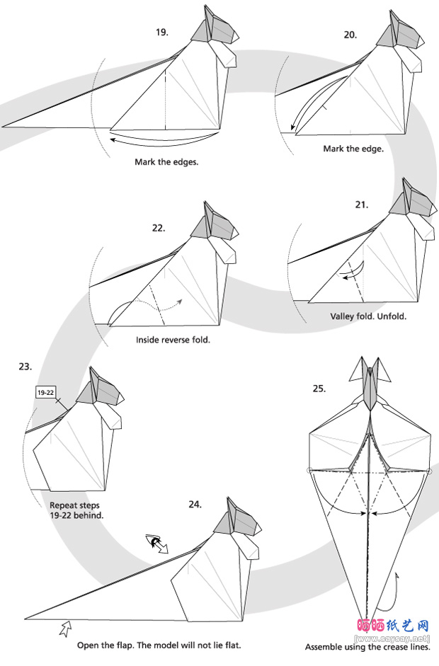FabianaSanapanya手工折纸黑白猫的折法图片步骤3-www.saybb.net