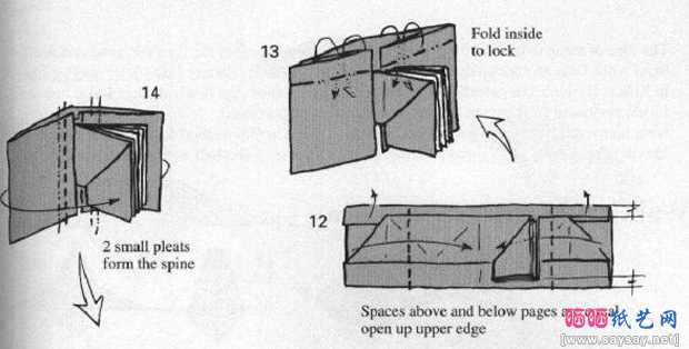 四页书手工折纸教程图片步骤3-www.saybb.net