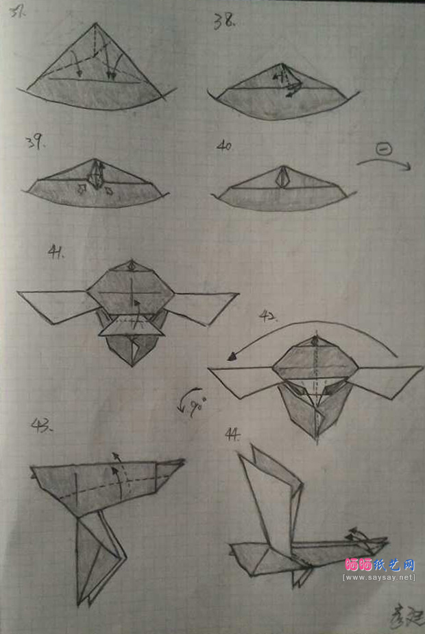 彥廷设计的飞鱼折纸教程图片步骤5-www.saybb.net
