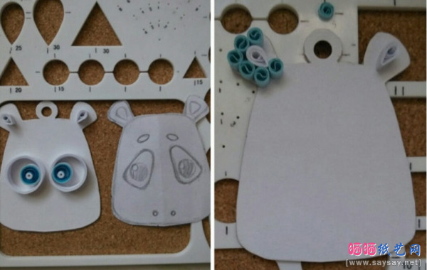 超级可爱的开心消消乐之太极泪卷小河马衍纸教程步骤2-www.saybb.net