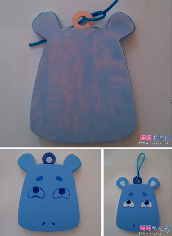 超级可爱的开心消消乐之太极泪卷小河马衍纸教程步骤6-www.saybb.net