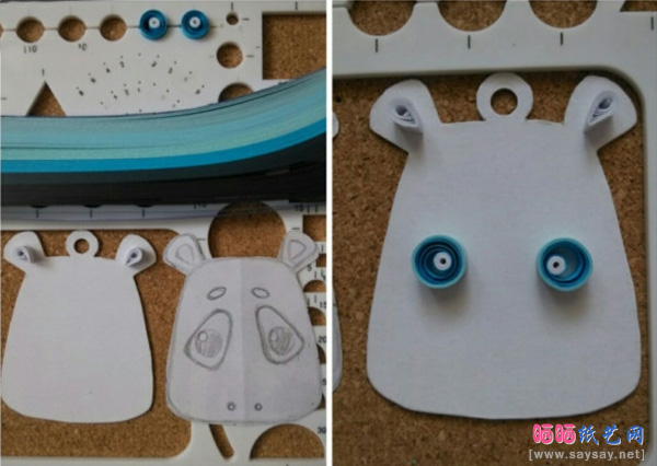 超级可爱的开心消消乐之太极泪卷小河马衍纸教程步骤1-www.saybb.net