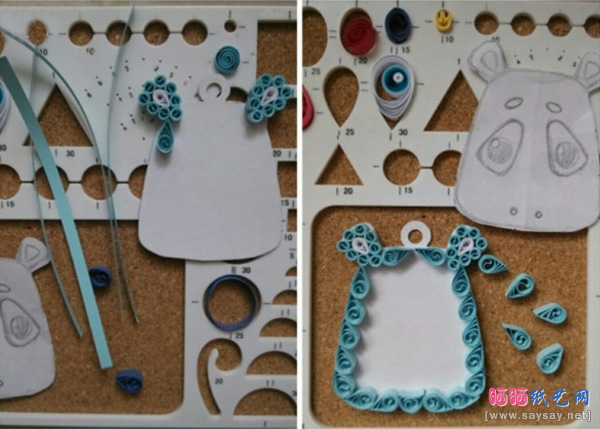 超级可爱的开心消消乐之太极泪卷小河马衍纸教程步骤3-www.saybb.net