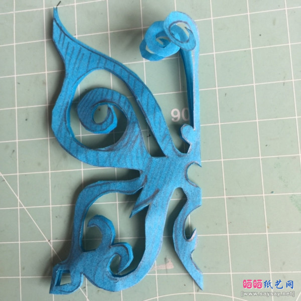 连体双飞蝴蝶剪纸方法-www.saybb.net