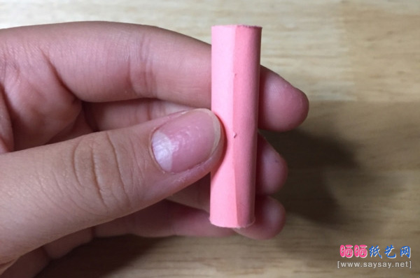 笔帽折纸详细实拍图文教程步骤14-www.sayay.net