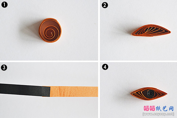 中国风红梅衍纸画制作方法教程步骤6-www.saybb.net