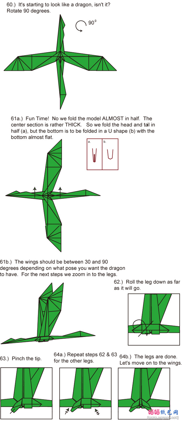 CharlesEsseltine的飞龙折纸图谱折纸步骤12-www.saybb.net