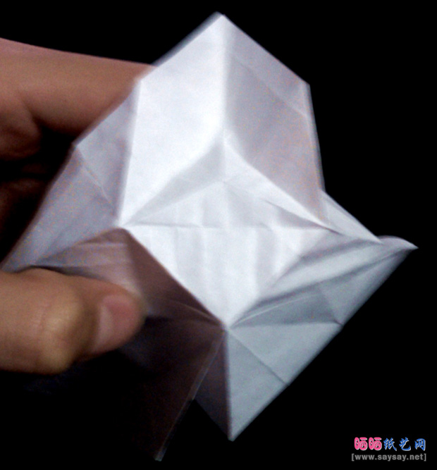 圣诞节手工：圣诞纸鹤折纸CP及实拍教程步骤21-www.saybb.net