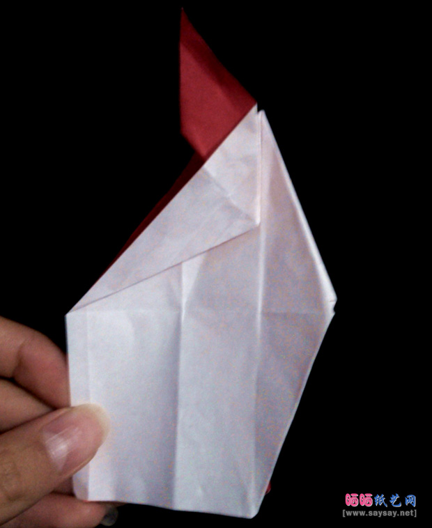 圣诞节手工：圣诞纸鹤折纸CP及实拍教程步骤22-www.saybb.net