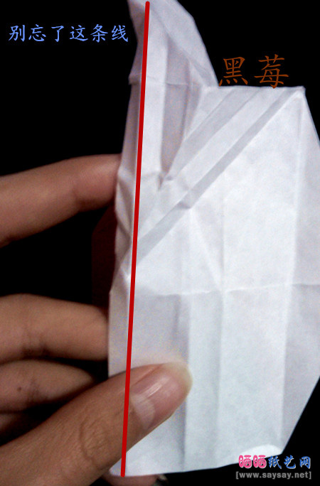 圣诞节手工：圣诞纸鹤折纸CP及实拍教程步骤23-www.saybb.net