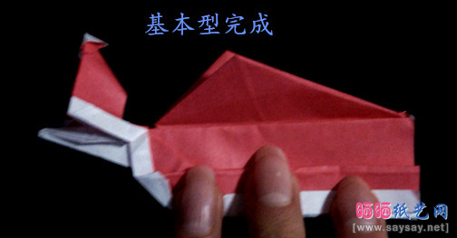 圣诞节手工：圣诞纸鹤折纸CP及实拍教程步骤37-www.saybb.net