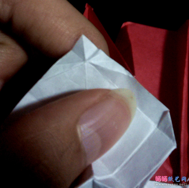 圣诞节手工：圣诞纸鹤折纸CP及实拍教程步骤34-www.saybb.net