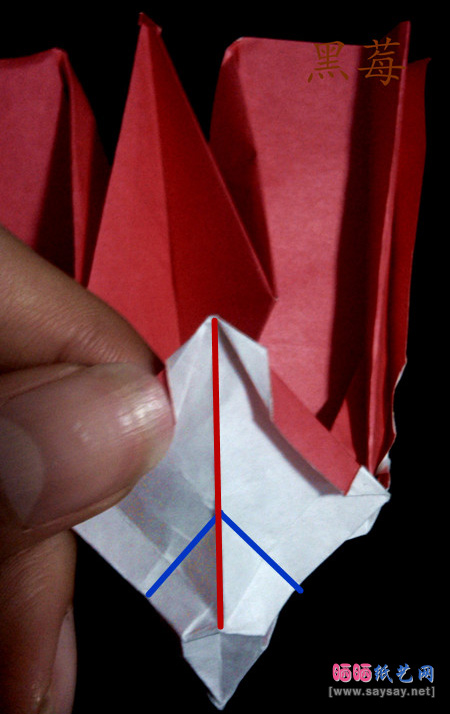 圣诞节手工：圣诞纸鹤折纸CP及实拍教程步骤35-www.saybb.net