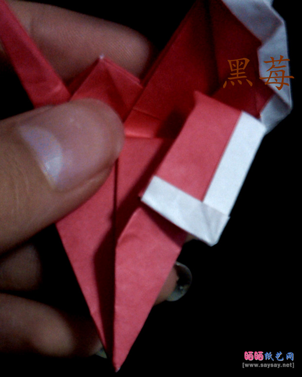 圣诞节手工：圣诞纸鹤折纸CP及实拍教程步骤41-www.saybb.net