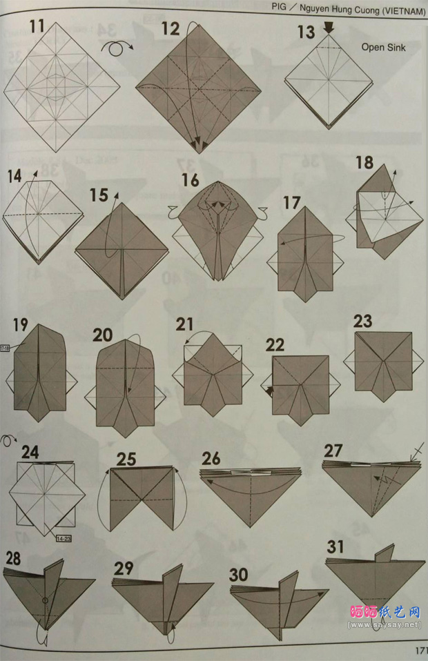 NguyenHungCuong的野猪折纸图谱教程步骤2-www.saybb.net