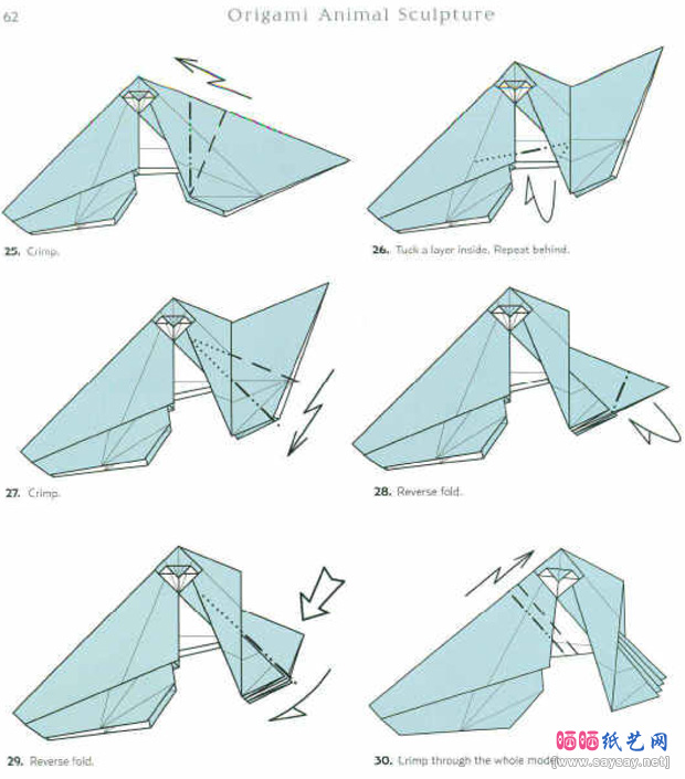 John Szinger的墨鱼折纸图谱教程步骤3-www.saybb.net