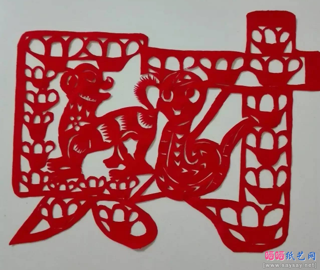 狗年窗花剪纸图案欣赏组图11-www.saybb.net