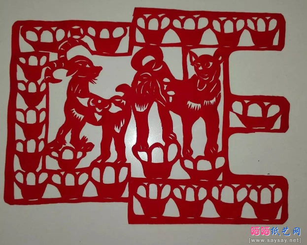狗年窗花剪纸图案欣赏组图12-www.saybb.net
