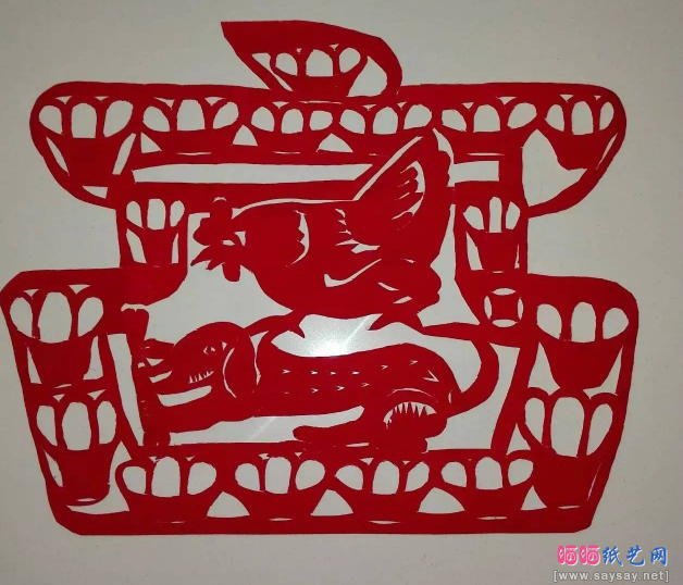 狗年窗花剪纸图案欣赏组图13-www.saybb.net
