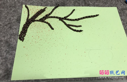 美丽的枫叶衍纸画手工制作步骤8-www.saybb.net