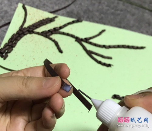 美丽的枫叶衍纸画手工制作步骤10-www.saybb.net