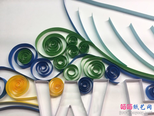 可爱的小鲸鱼衍纸画制作教程步骤6-www.saybb.net