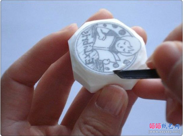 藏书标签橡皮章制作方法教程步骤7-www.saybb.net