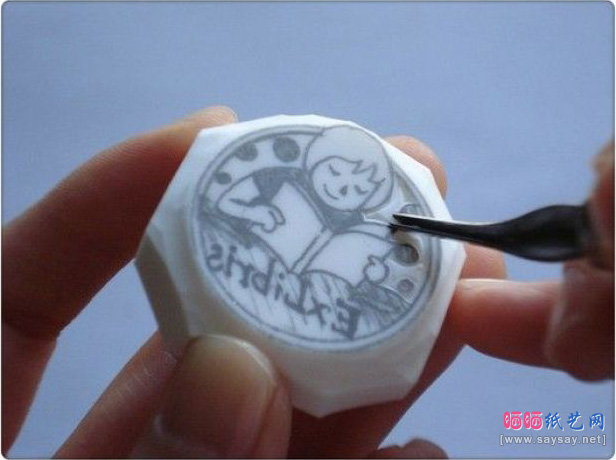 藏书标签橡皮章制作方法教程步骤8-www.saybb.net