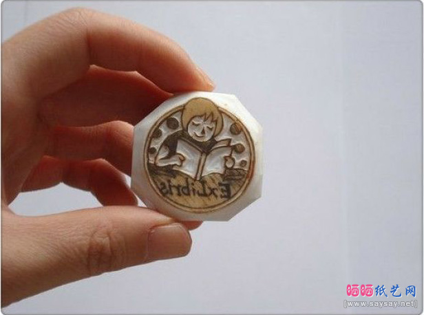 藏书标签橡皮章制作方法教程步骤12-www.saybb.net