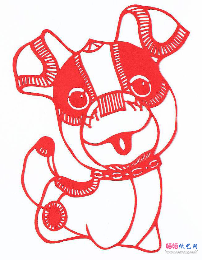 22款生肖狗剪纸图案大全之11-www.saybb.net