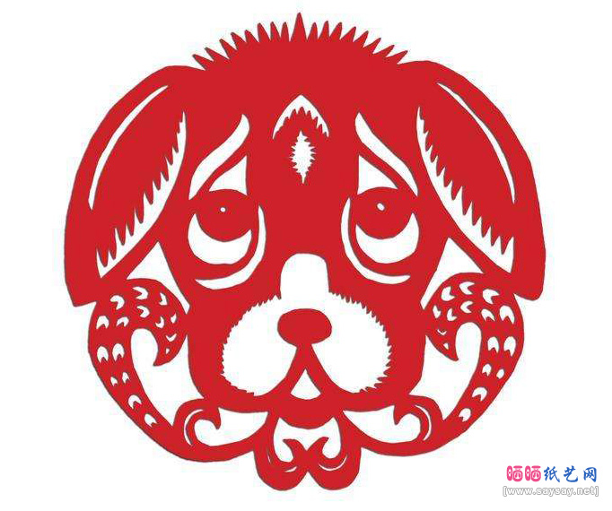 22款生肖狗剪纸图案大全之14-www.saybb.net