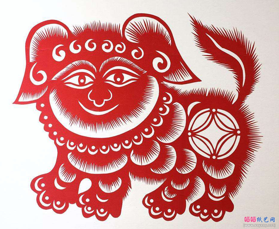 22款生肖狗剪纸图案大全之17-www.saybb.net