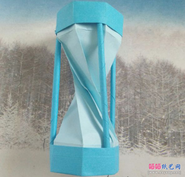 沙漏折纸图文教程完成效果图-www.saybb.net