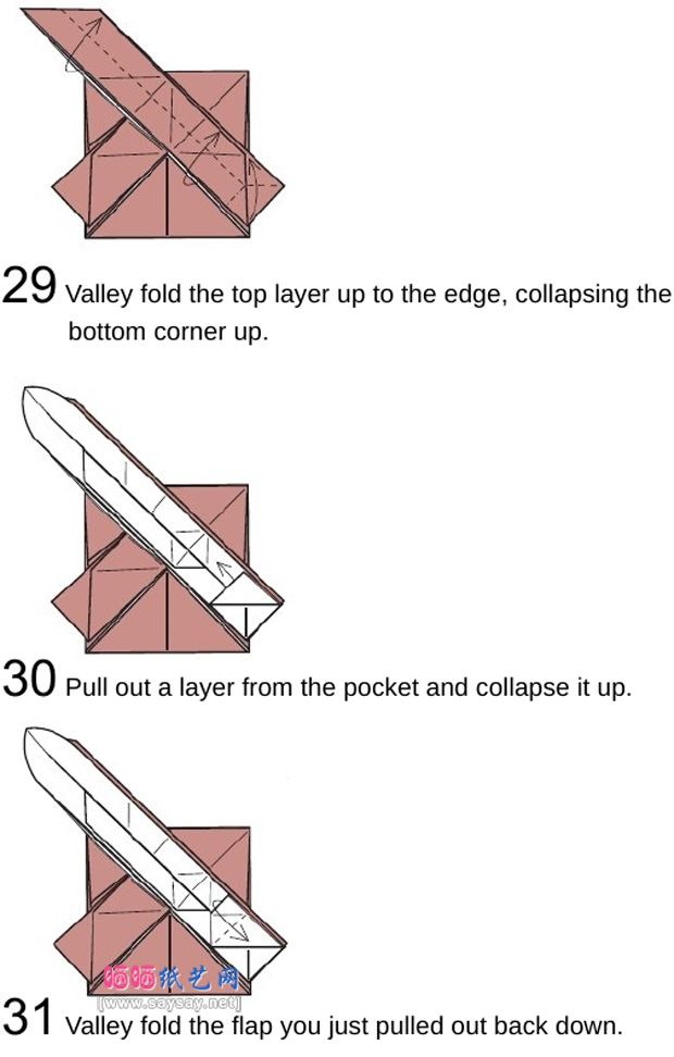 搞怪盒子手工折纸图谱教程步骤9-www.saybb.net