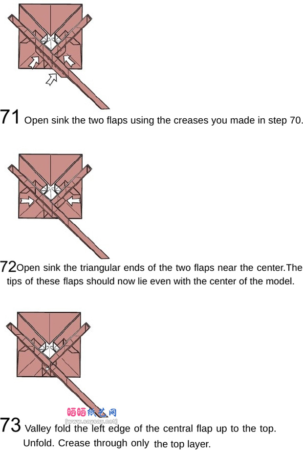 搞怪盒子手工折纸图谱教程步骤23-www.saybb.net
