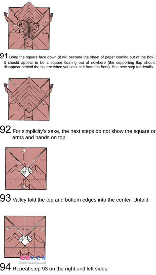 搞怪盒子手工折纸图谱教程步骤29-www.saybb.net