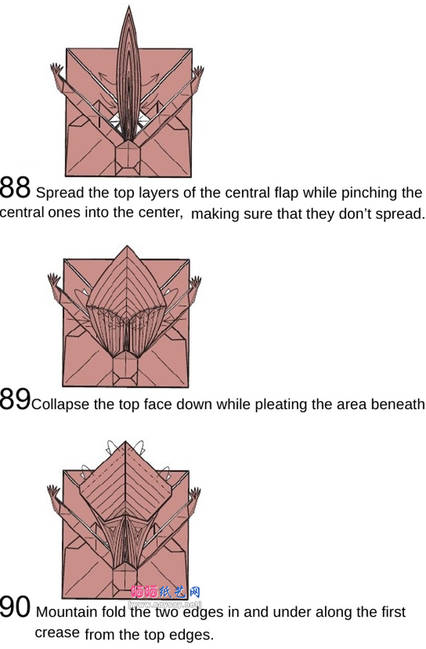 搞怪盒子手工折纸图谱教程步骤28-www.saybb.net