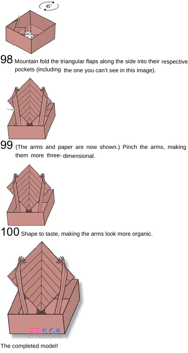 搞怪盒子手工折纸图谱教程步骤31-www.saybb.net