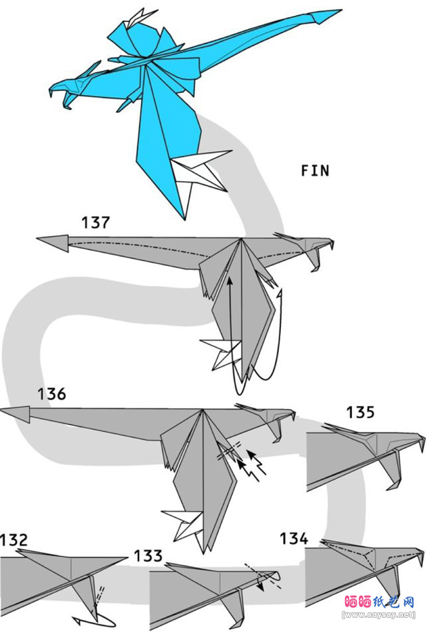合谷哲哉的斑溪兽手工折纸教程步骤10-www.saybb.net
