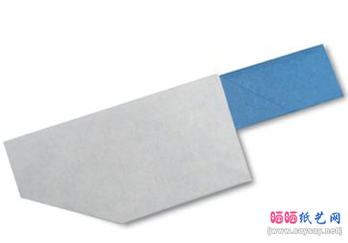 简单儿童手工折纸菜刀的折法教程完成效果图-www.saybb.net