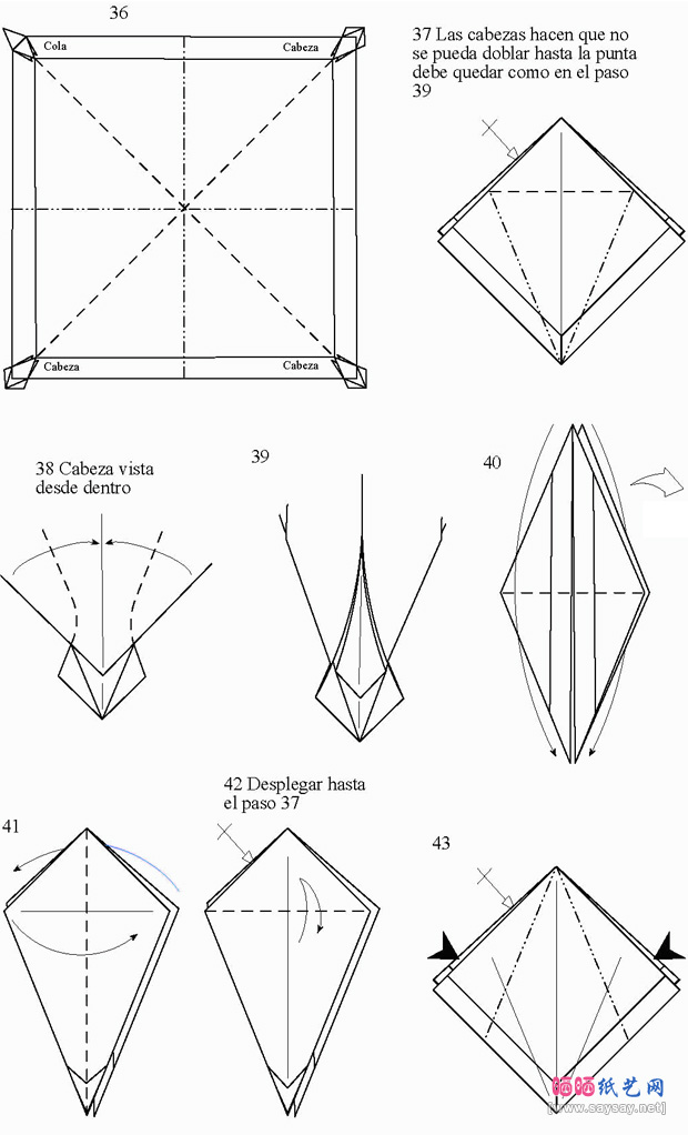 来自AnibalVoyer的三头龙折纸图谱教程图片步骤4-www.saybb.net