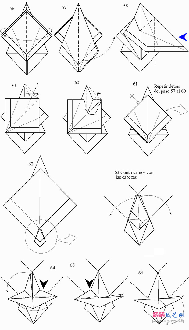 来自AnibalVoyer的三头龙折纸图谱教程图片步骤6-www.saybb.net