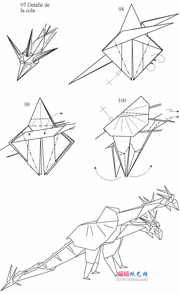来自AnibalVoyer的三头龙折纸图谱教程图片步骤10-www.saybb.net