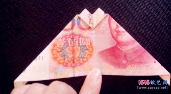 百元人民币折飞翔的心戒指图文教程步骤11-www.saybb.net