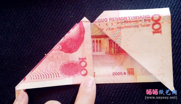 百元人民币折飞翔的心戒指图文教程步骤9-www.saybb.net