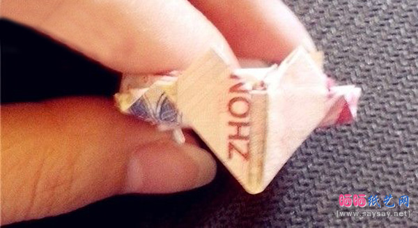 百元人民币折飞翔的心戒指图文教程步骤14-www.saybb.net