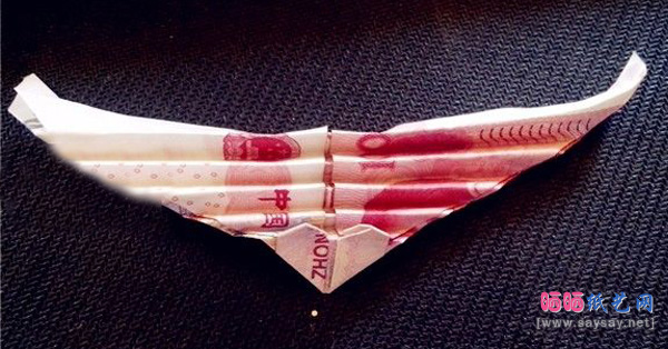 百元人民币折飞翔的心戒指图文教程步骤12-www.saybb.net