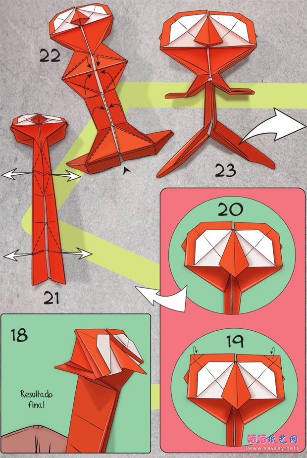 木偶先生折纸方法教程步骤5-www.saybb.net