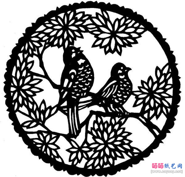 喜鹊的各类造型剪纸图案3-www.saybb.net